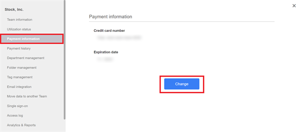 How to change the credit card to make a payment on Stock_2
