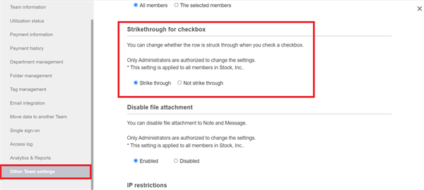 How to change whether the row is struck through when you check a checkbox on Stock_2