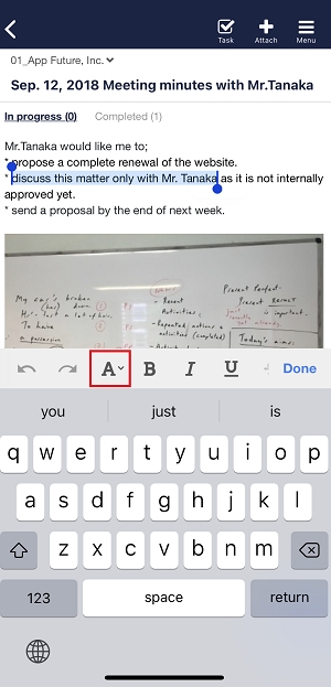 How to highlight texts in Note on Stock_3