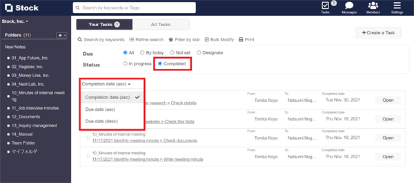 How to sort completed Tasks on Stock_3