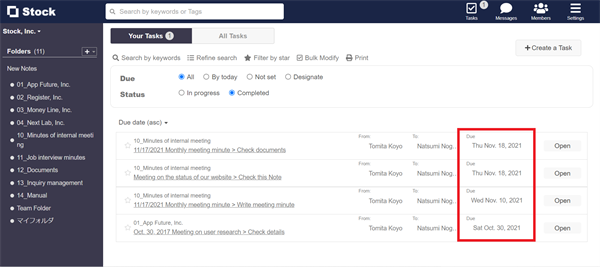 How to sort completed Tasks on Stock_5