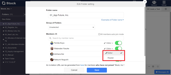 How to prevent members from editting Note on Stock_2
