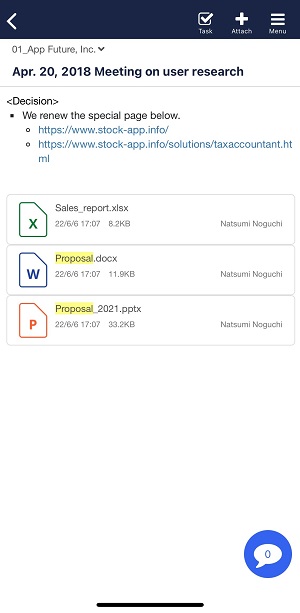 How to search by file name attached in Note on Stock_5