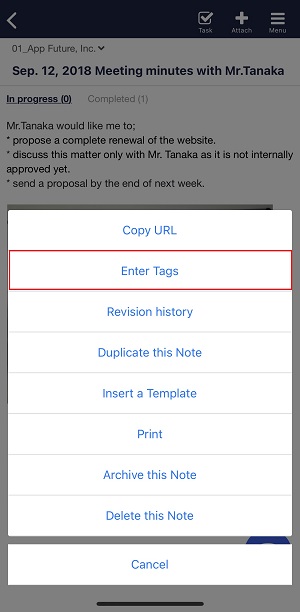 How to create a Tag and set it to Note on Stock_13