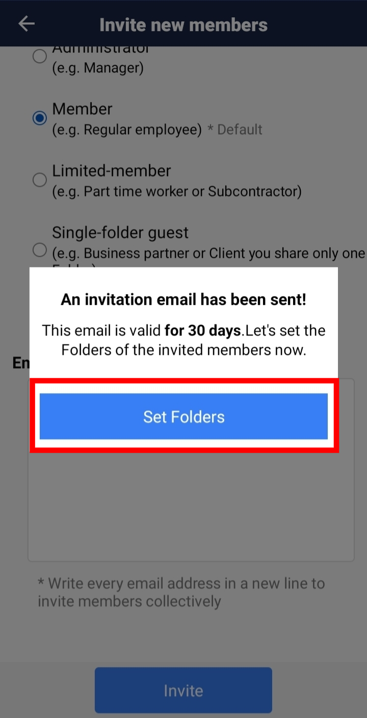 How to set up a folder in Stock without waiting for the recipient to join the folder_7