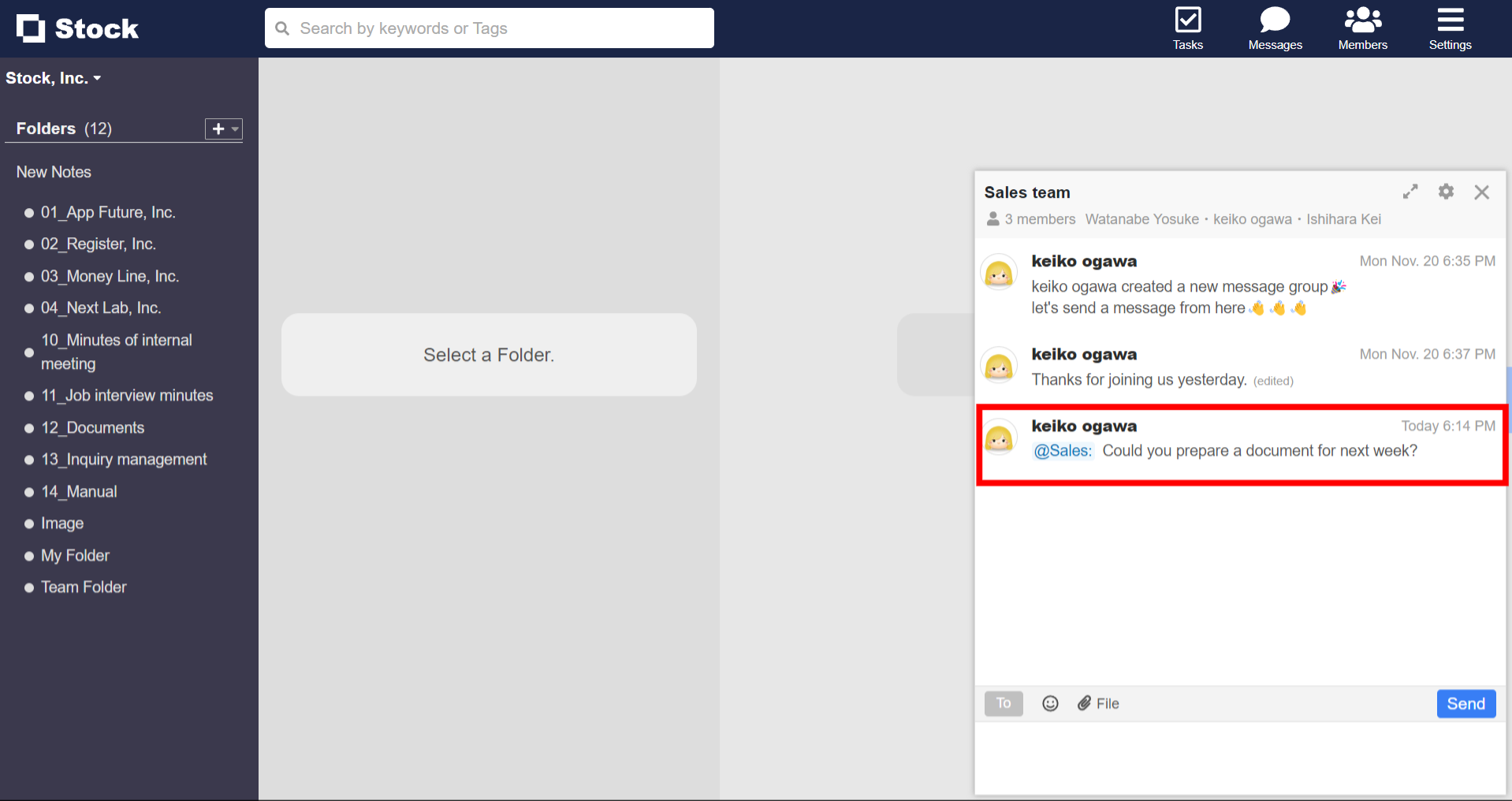 How to address all users of a department at once in Stock_3