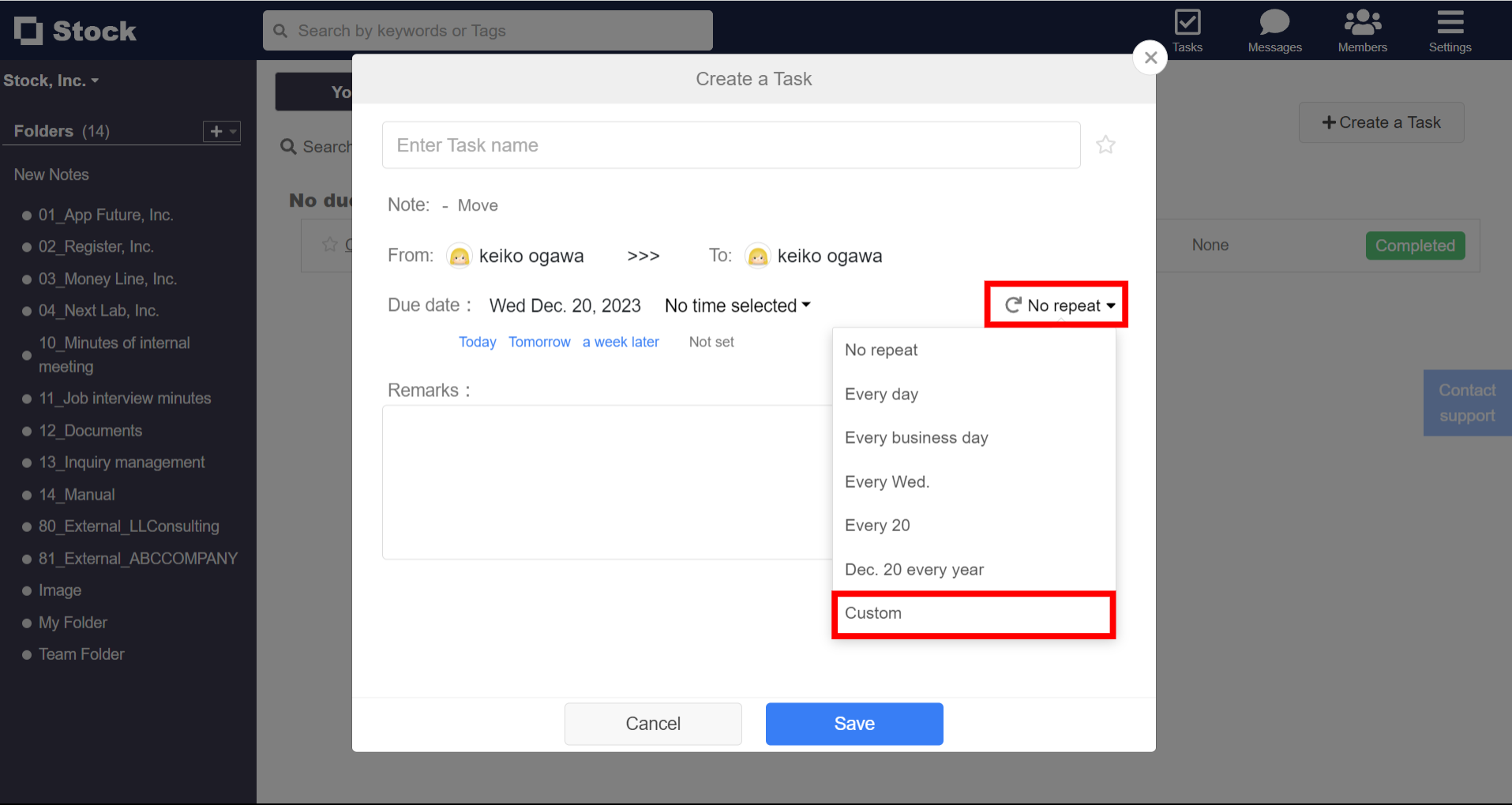How to set the due date as 