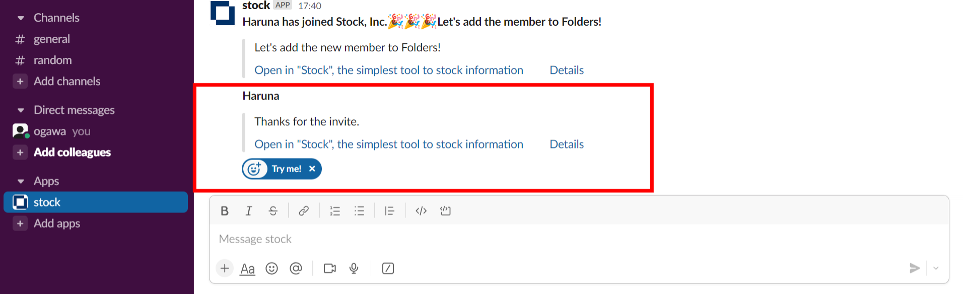 How to get notified in Slack in real time when you get Messages on Stock_1
