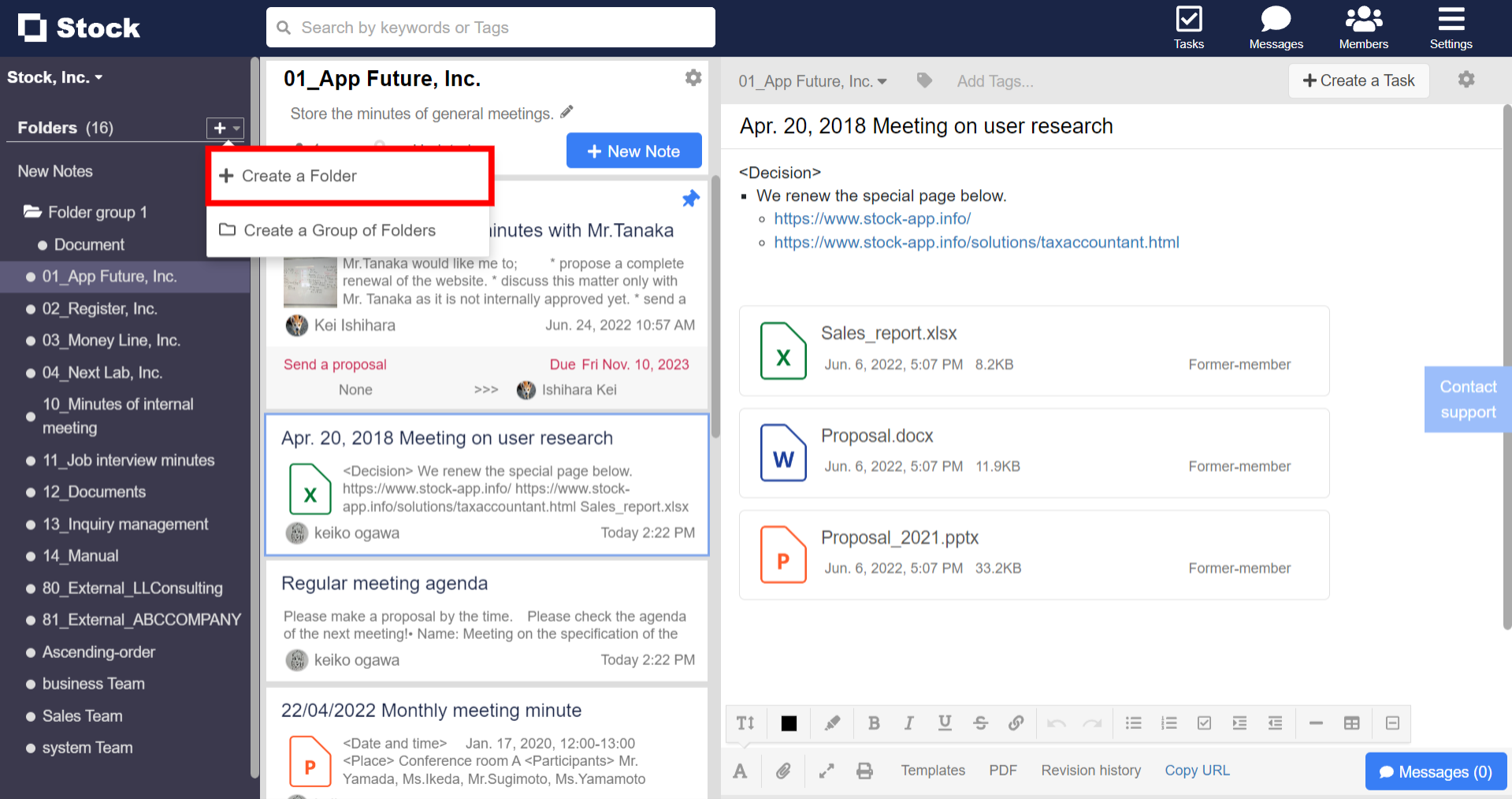 How to create a new Folder on Stock_2