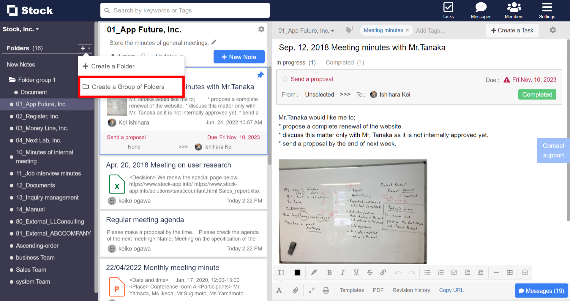 How to hierarchize Folders on Stock_2