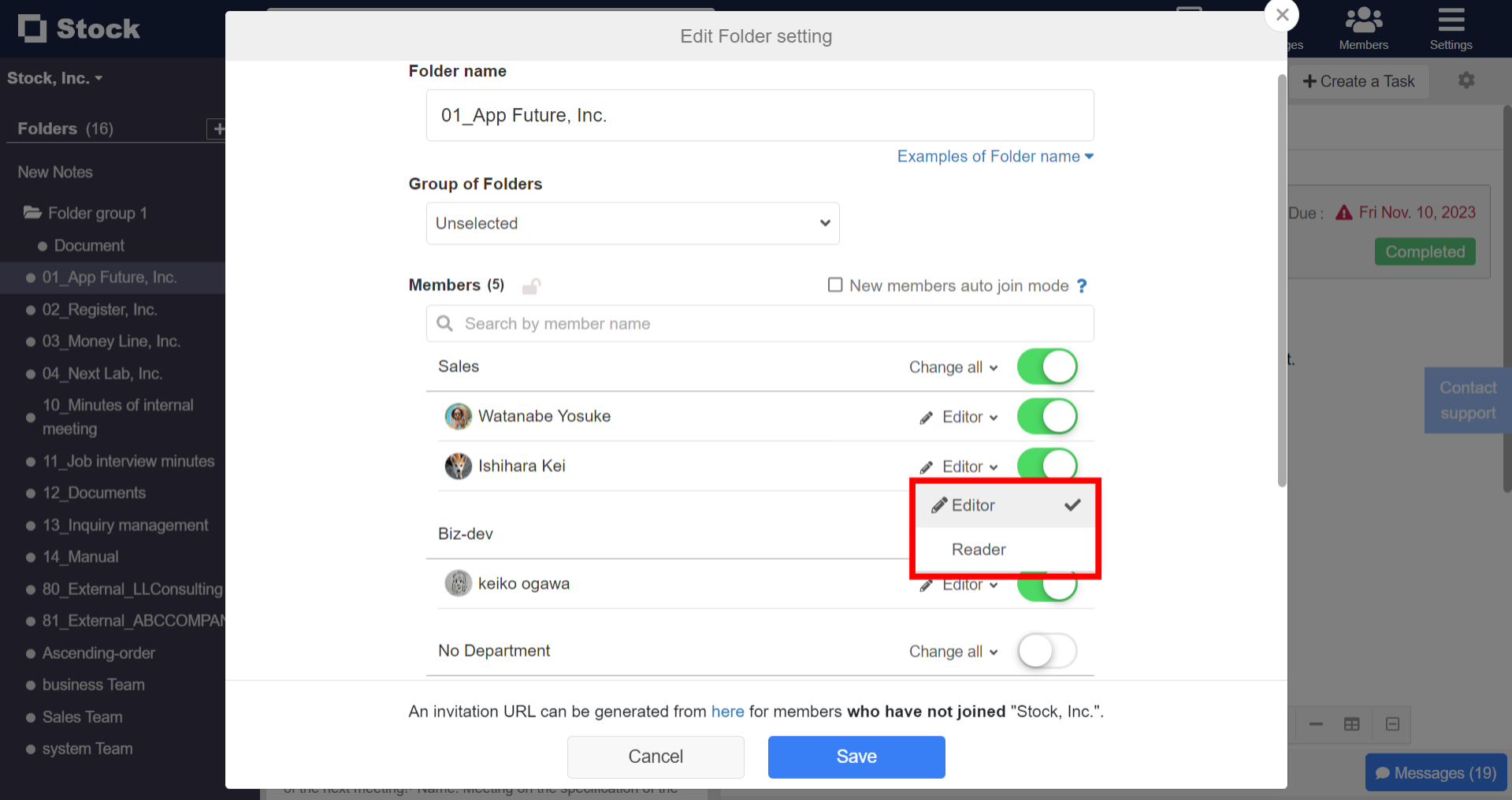 How to prevent members from editting Note on Stock_2