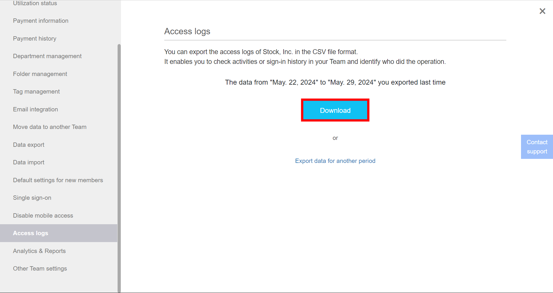 How to check access logs on Stock_3