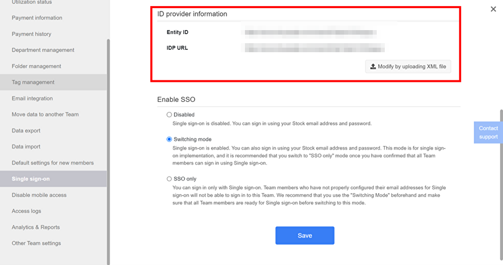 How to set Single sign-on on Stock_2