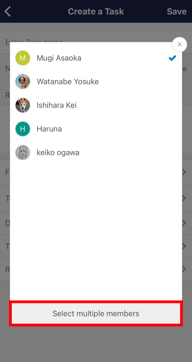 How to set multiple members as assignees of Task on Stock_7