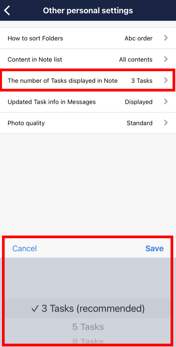 How to change the number of Tasks displayed in Note on Stock_4