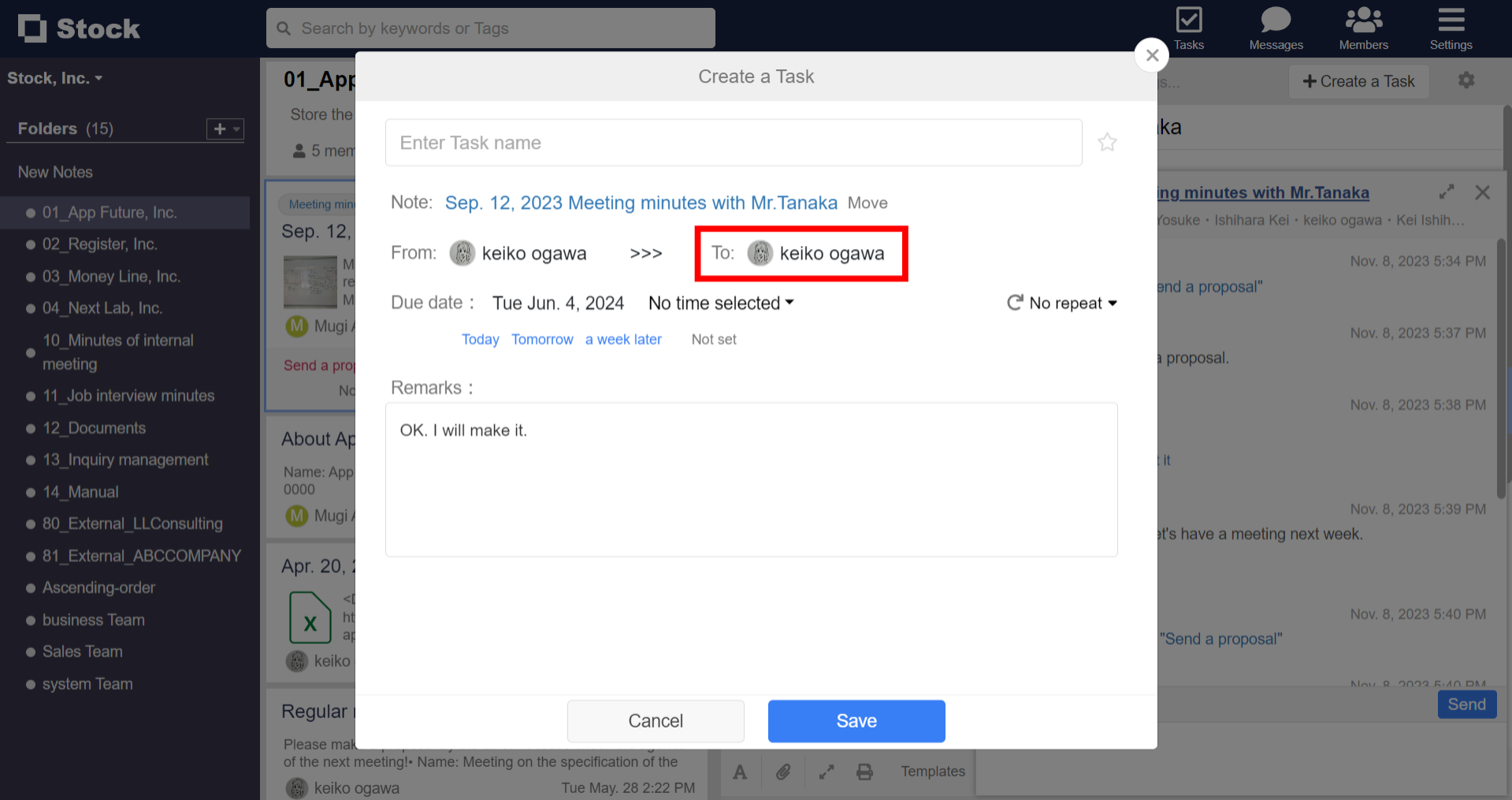 How to set multiple members as assignees of Task on Stock_2