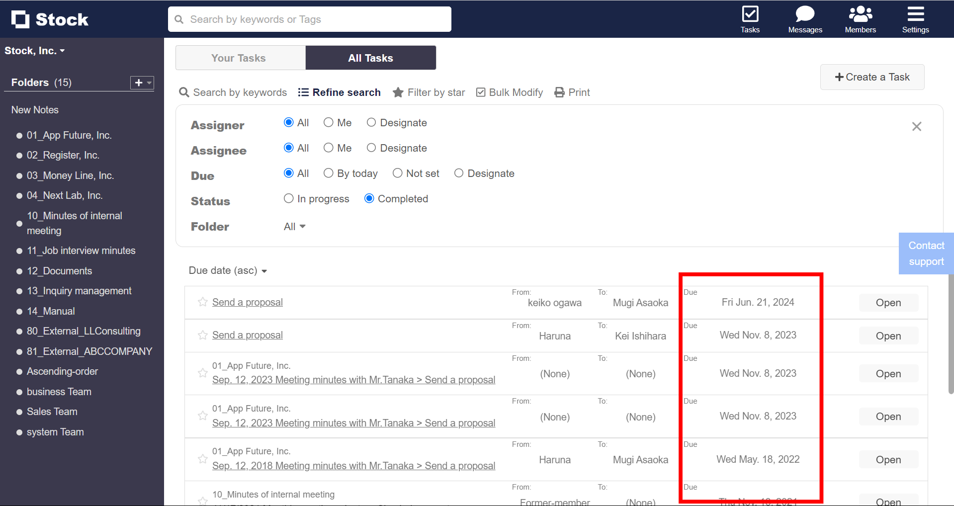 How to sort completed Tasks on Stock_4