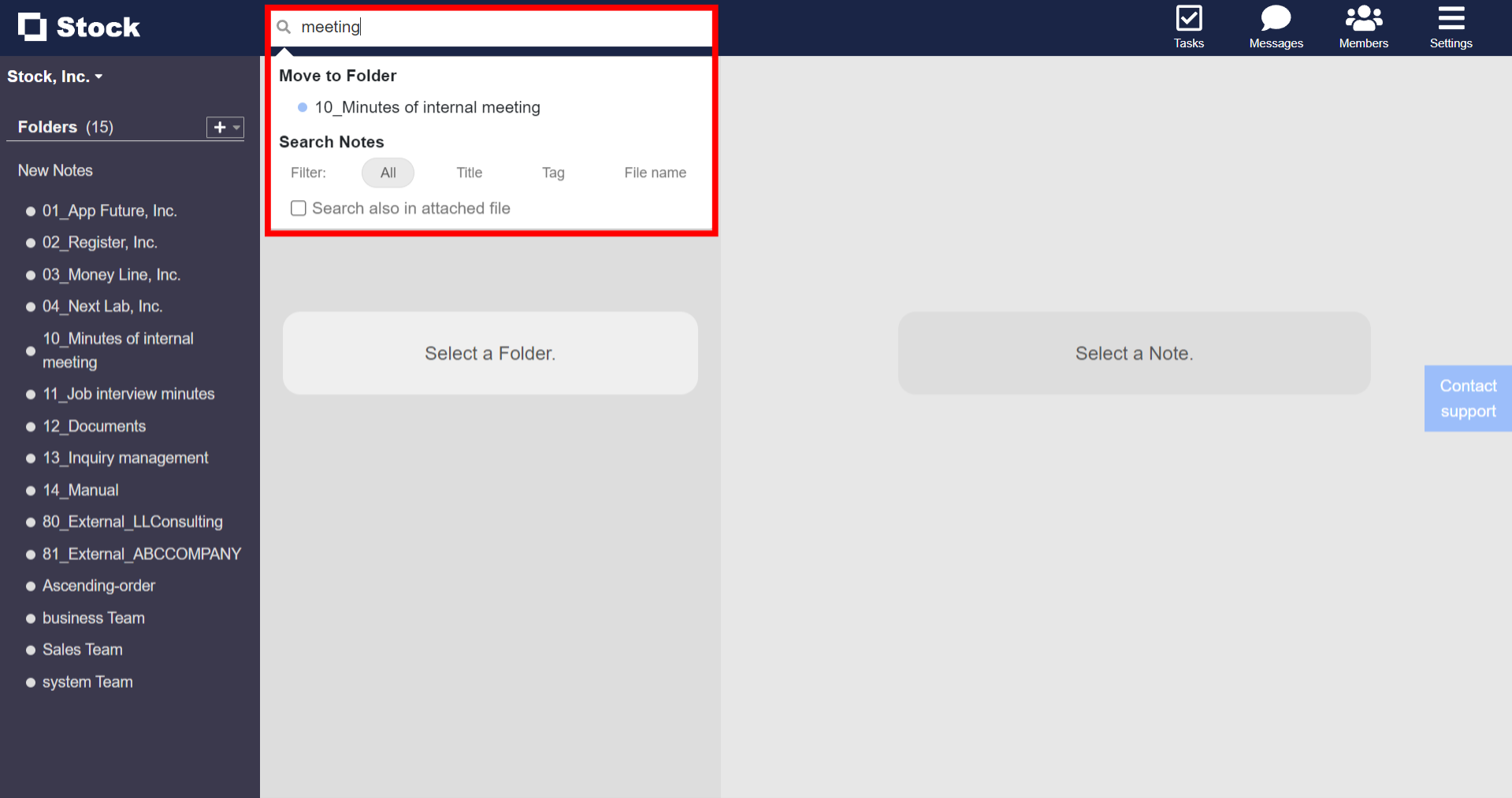 How to search Notes in specific Folders on Stock_1