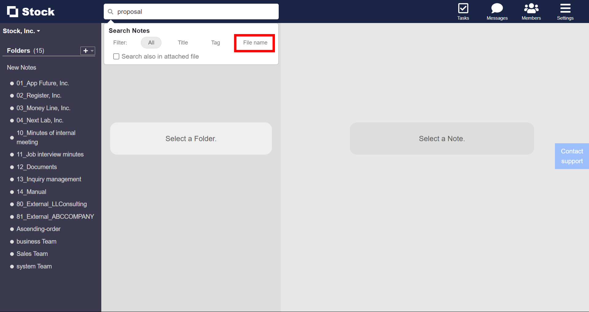 How to search by file name attached in Note on Stock_1