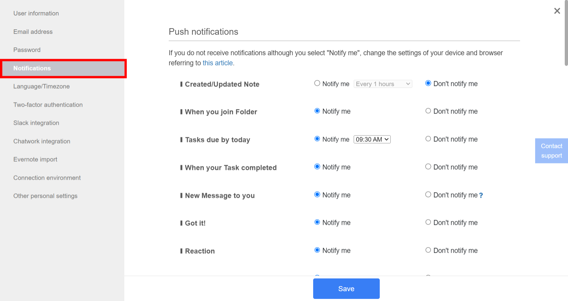 How to set notifications by email on Stock_2