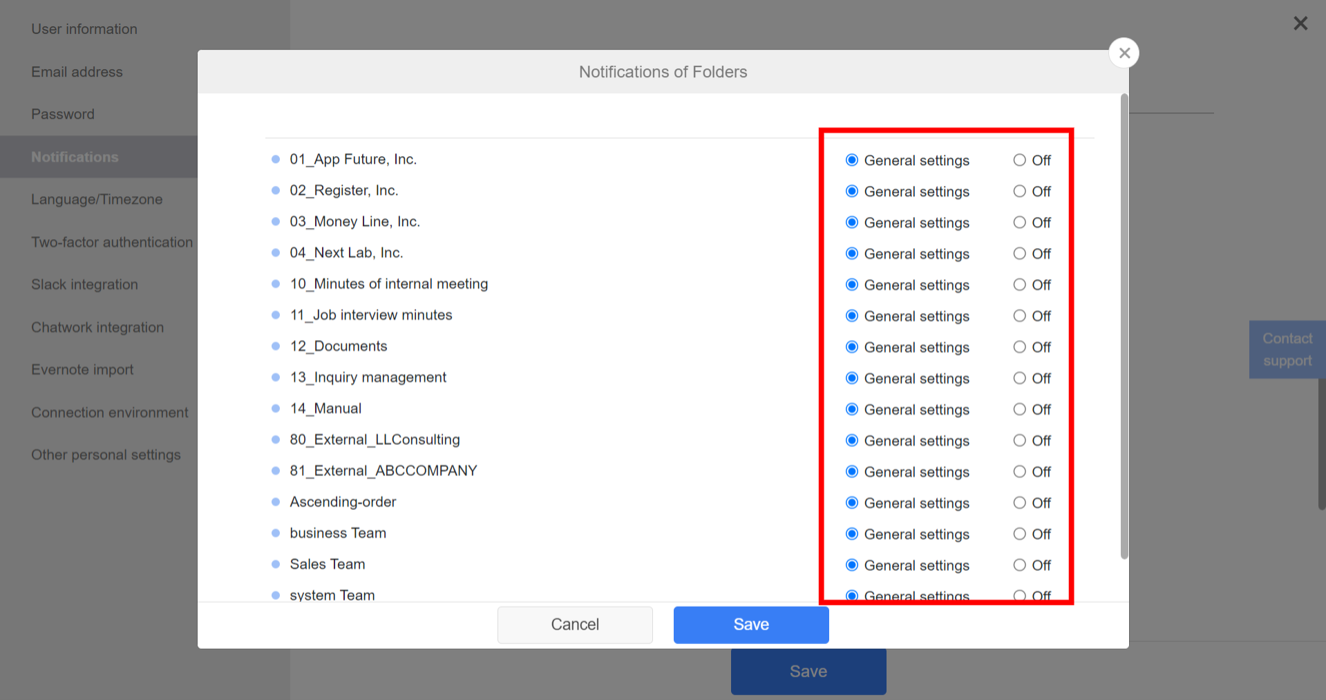 How to set notifications by every Folder on Stock_5