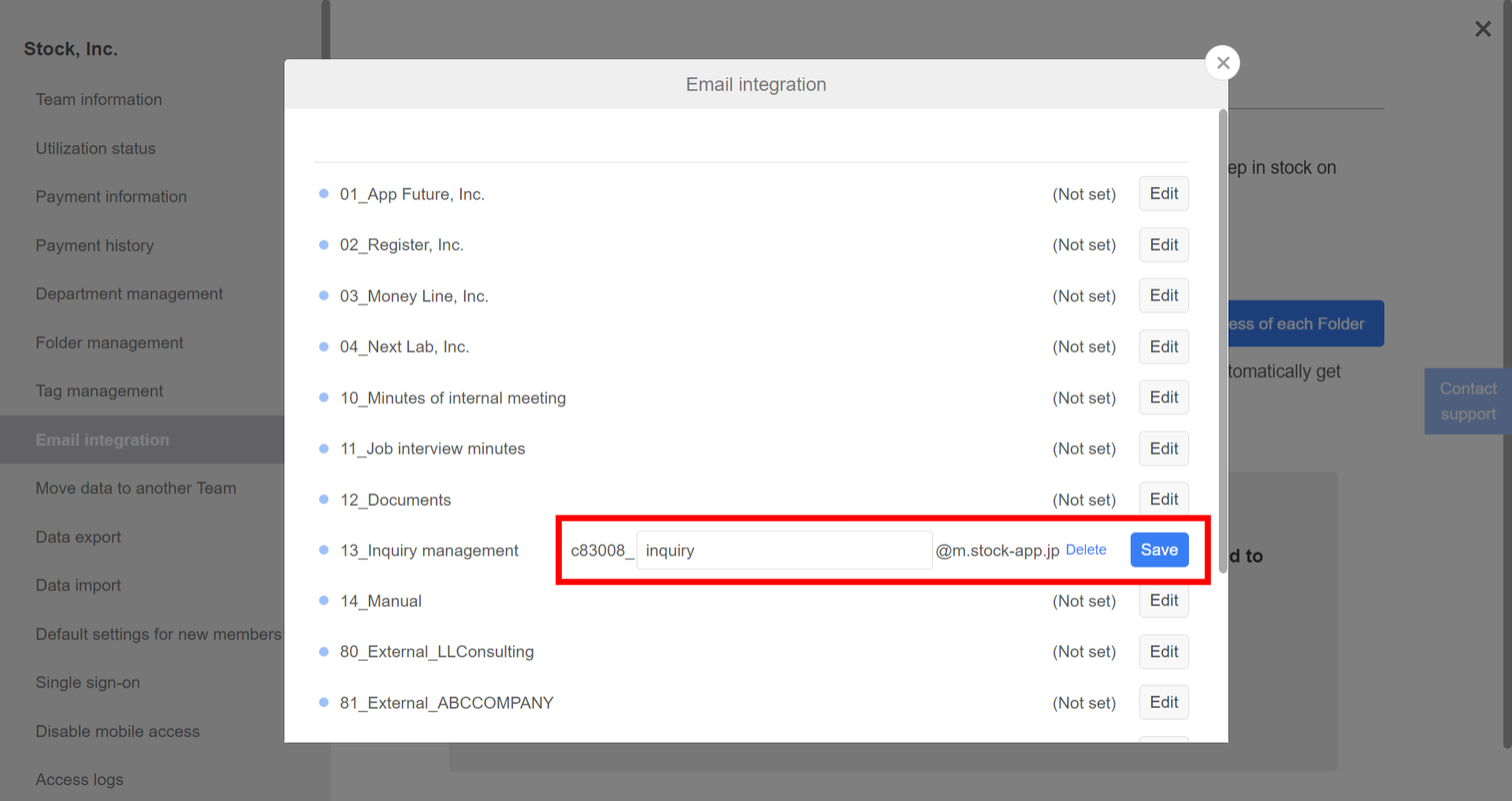 How to integrate emails on Stock_4