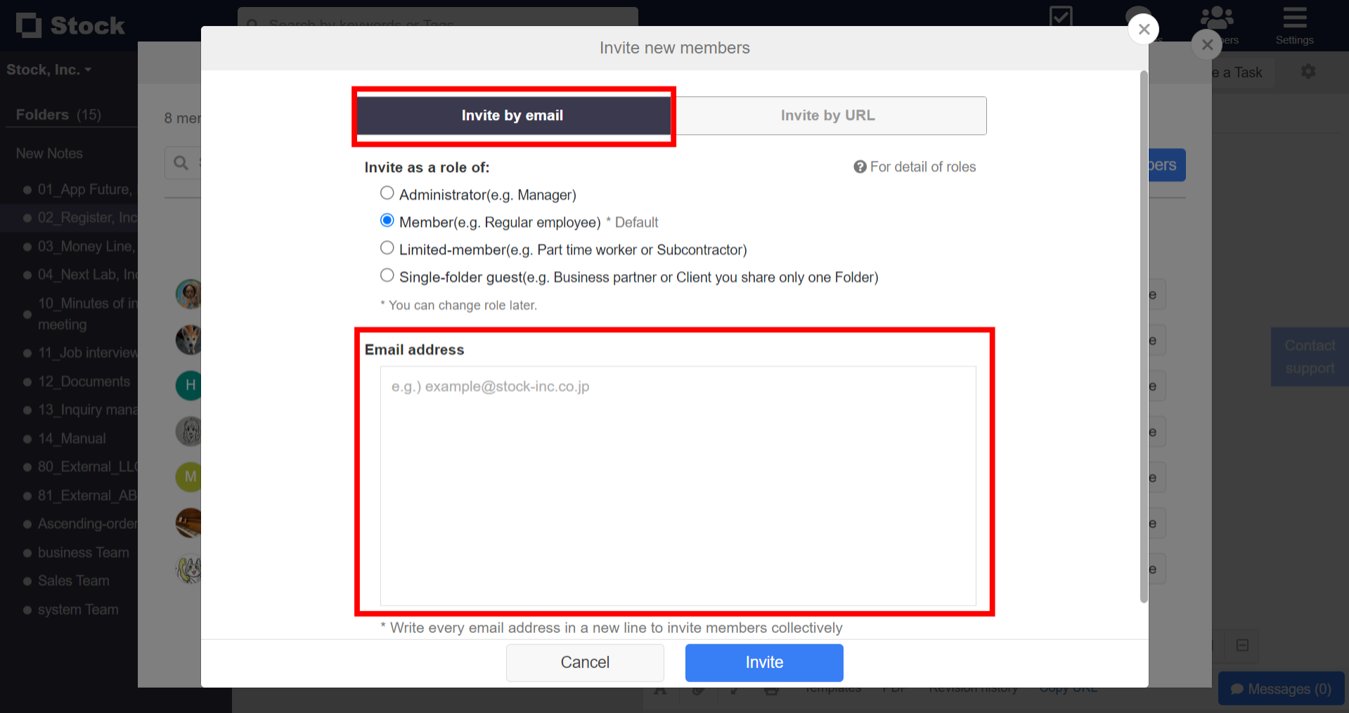How to invite team members to Stock on SP_3