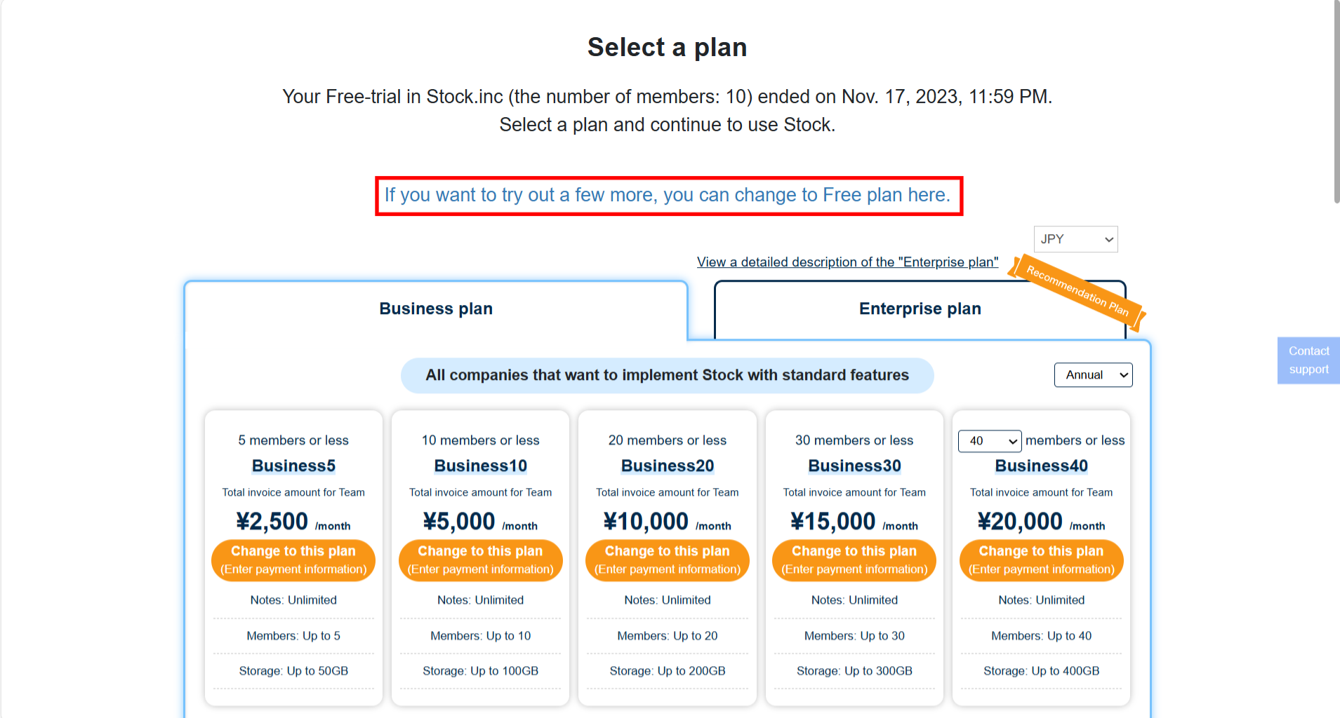 I want to use Stock's free plan_1