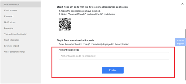 How to enable Two-factor authentication on Stock_3