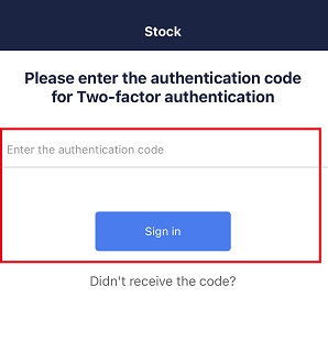 How to sign in by Two-factor authentication on Stock_4