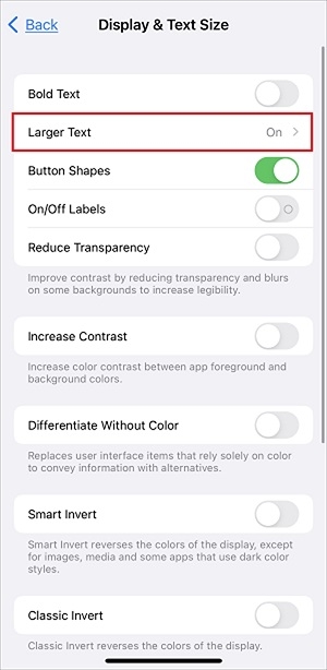 How to enlarge the texts on smartphone app_4