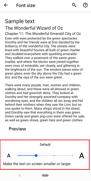 How to enlarge the texts on smartphone app_9