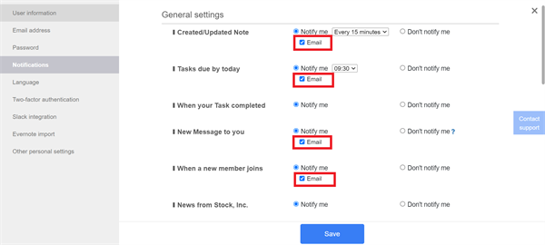How to set notifications by email on Stock_3