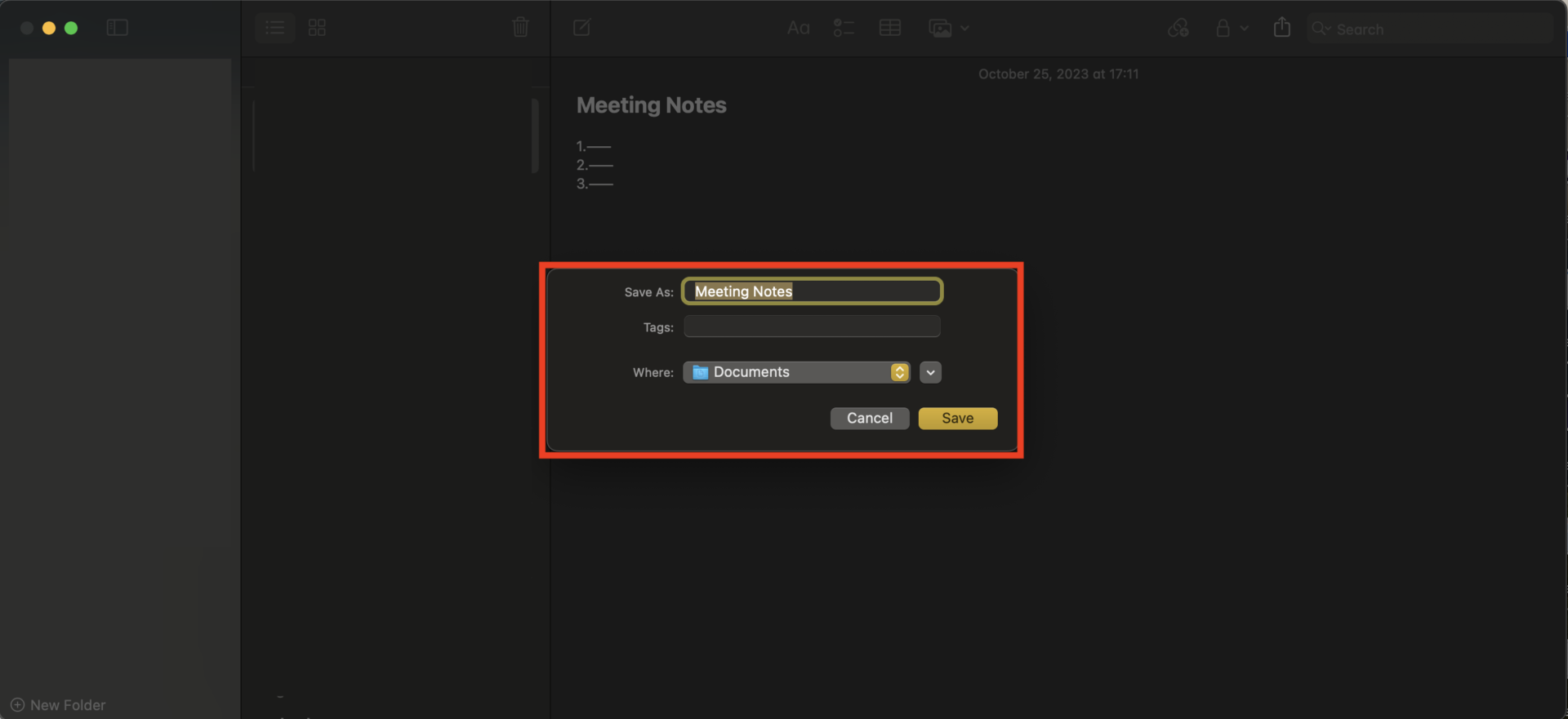 Image of setting the detail of file