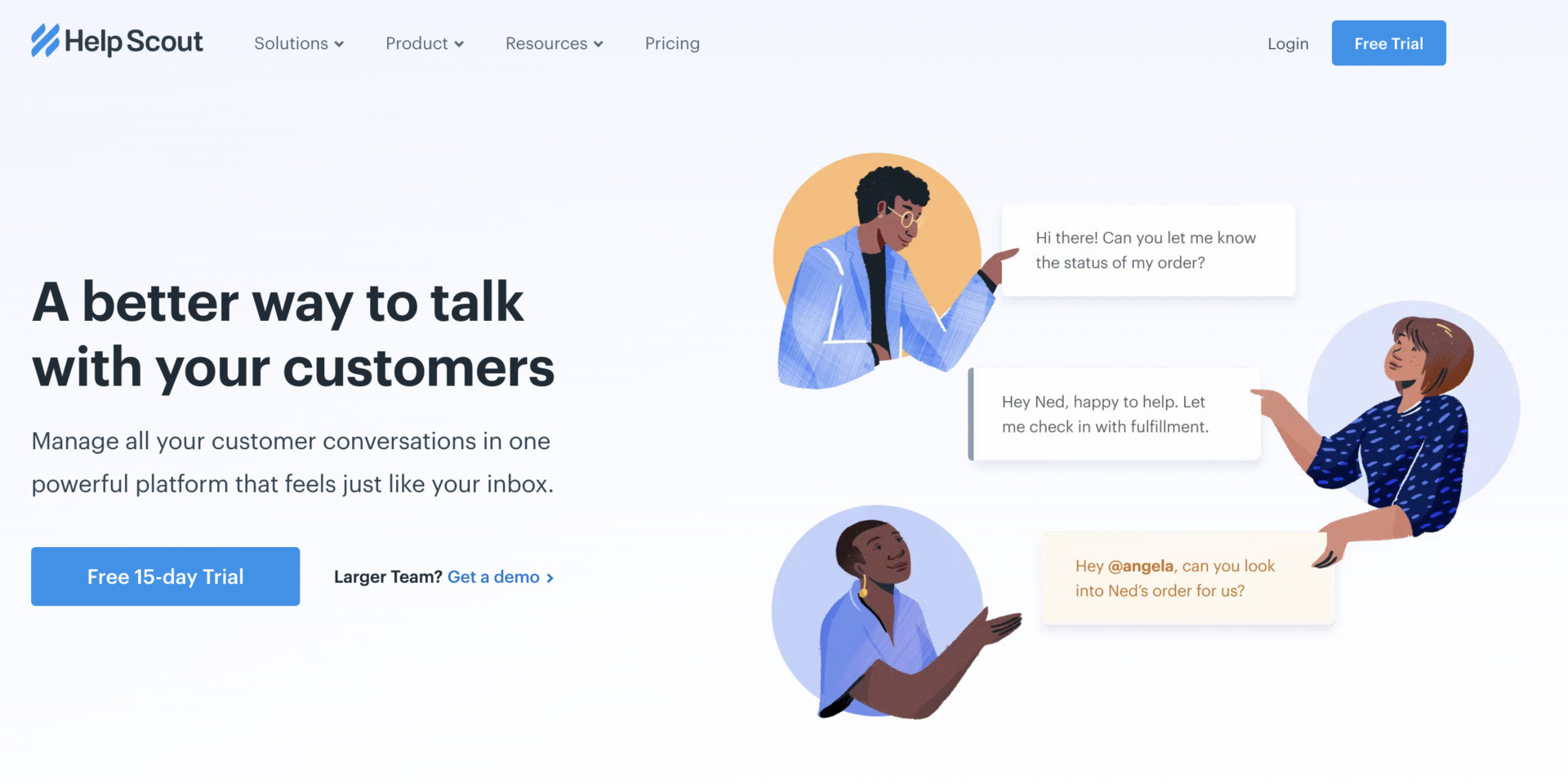 Top page of Help Scout