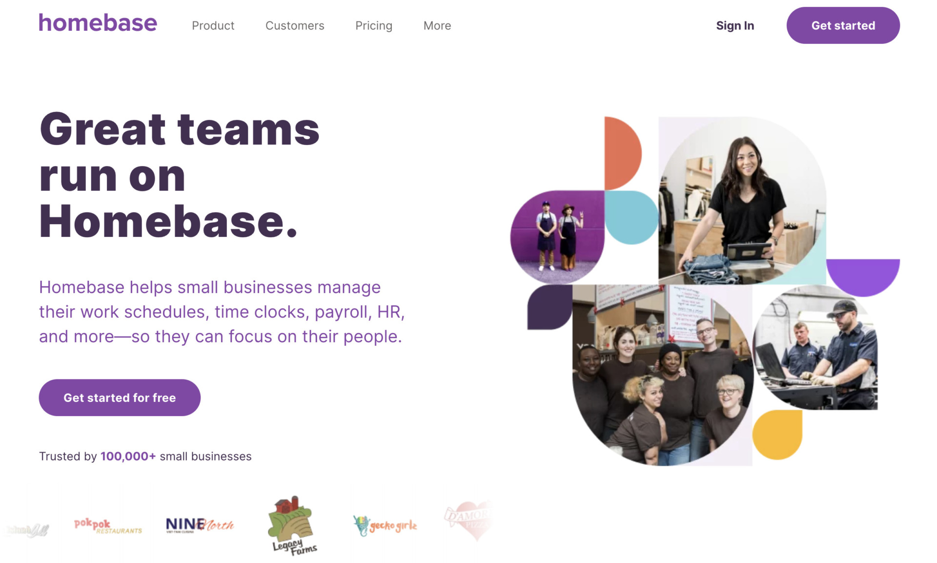 Top page of Homebase