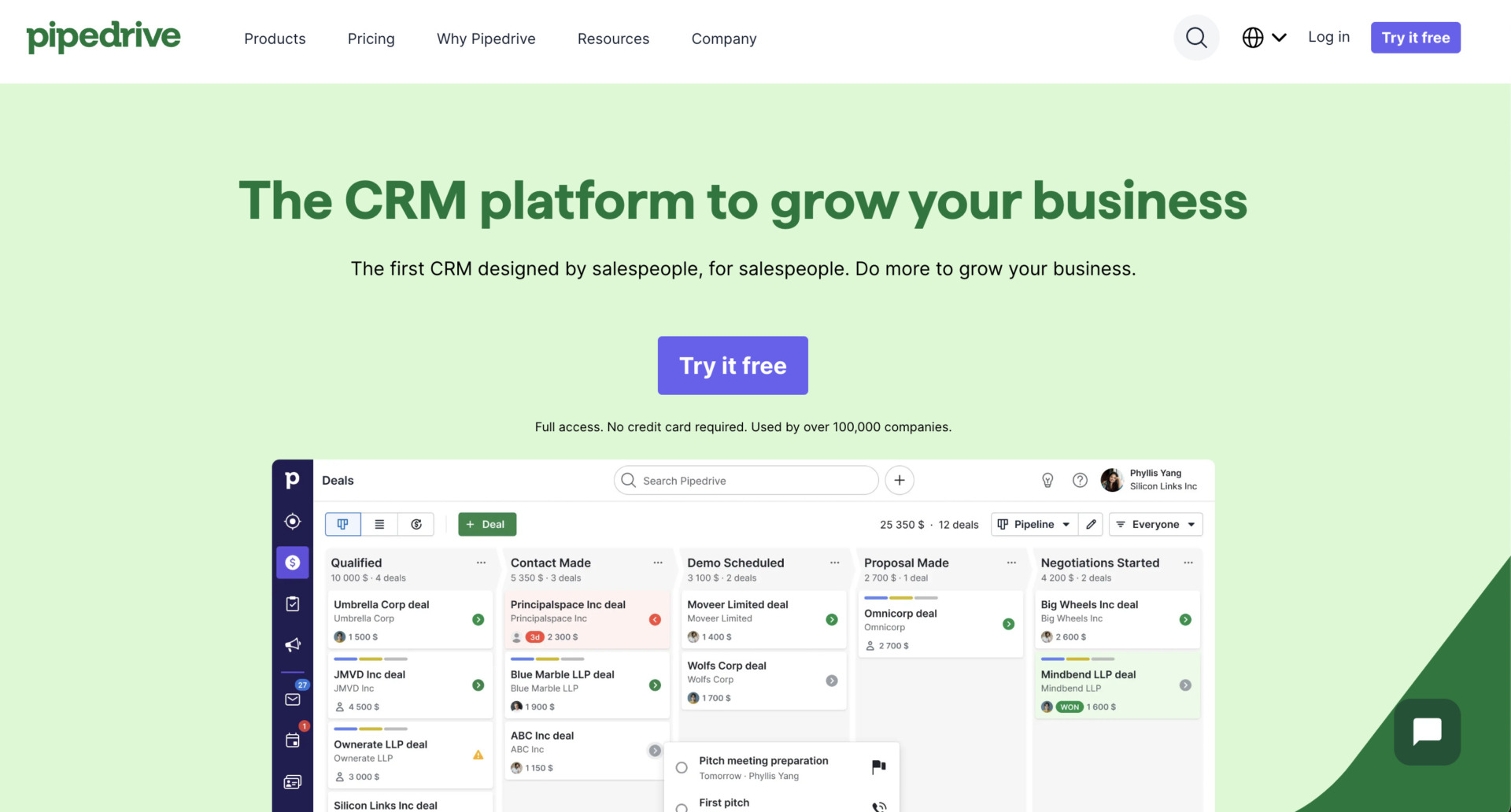 Top page of Pipe drive