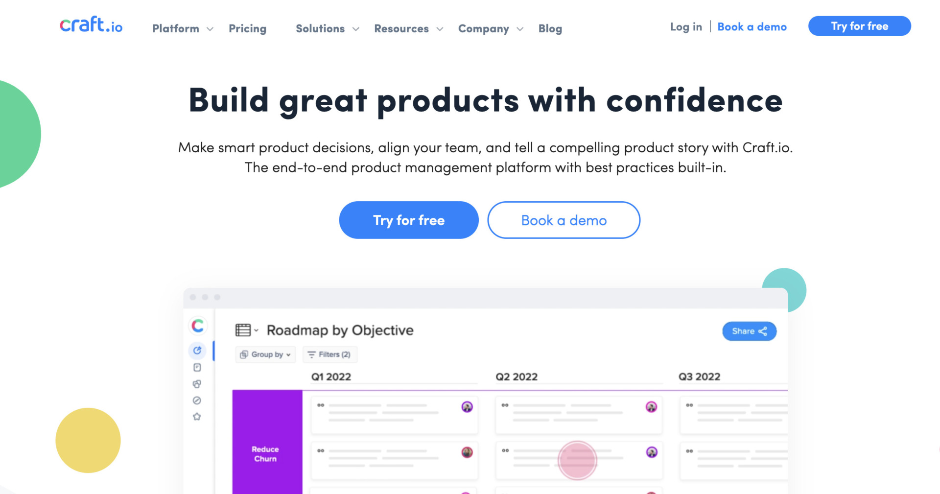 Image of top page of Craft.io