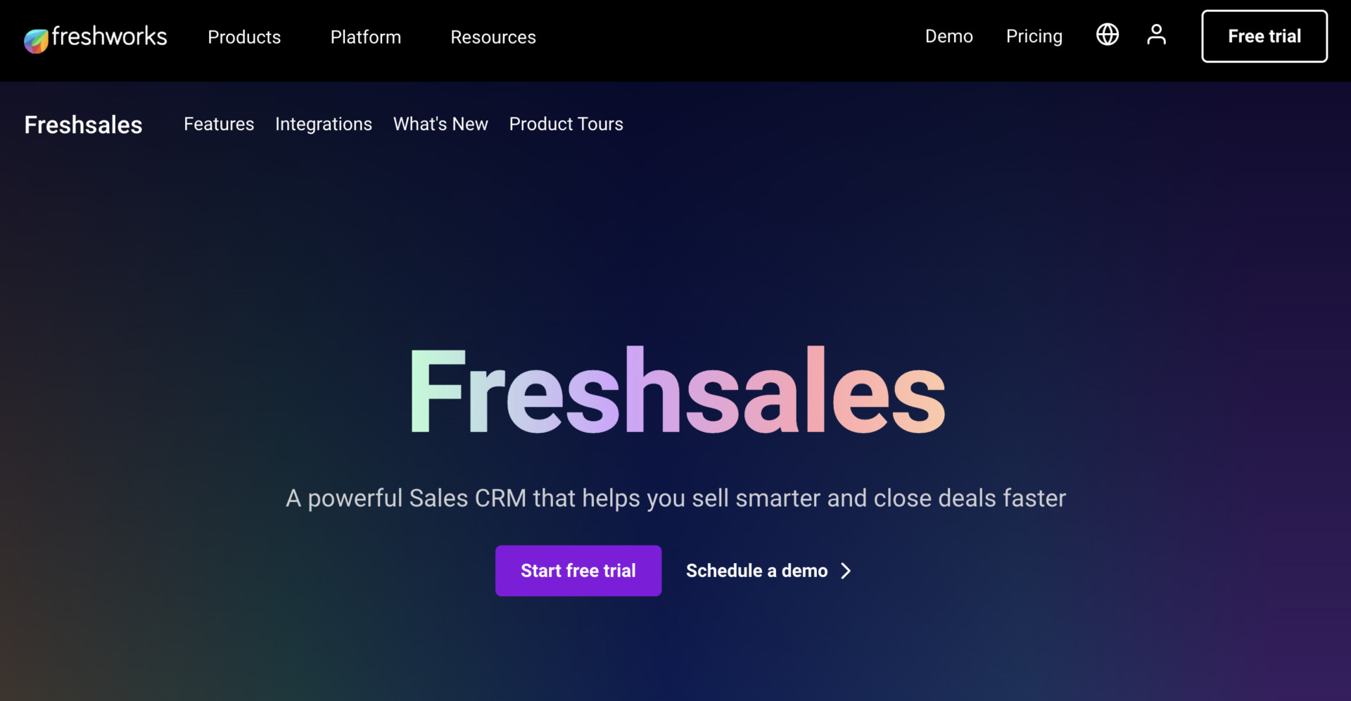 Top page of Freshworks