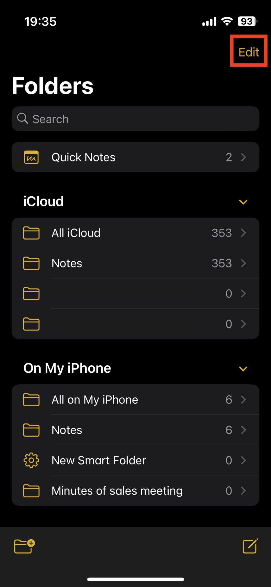 Image of tapping the [edit] button