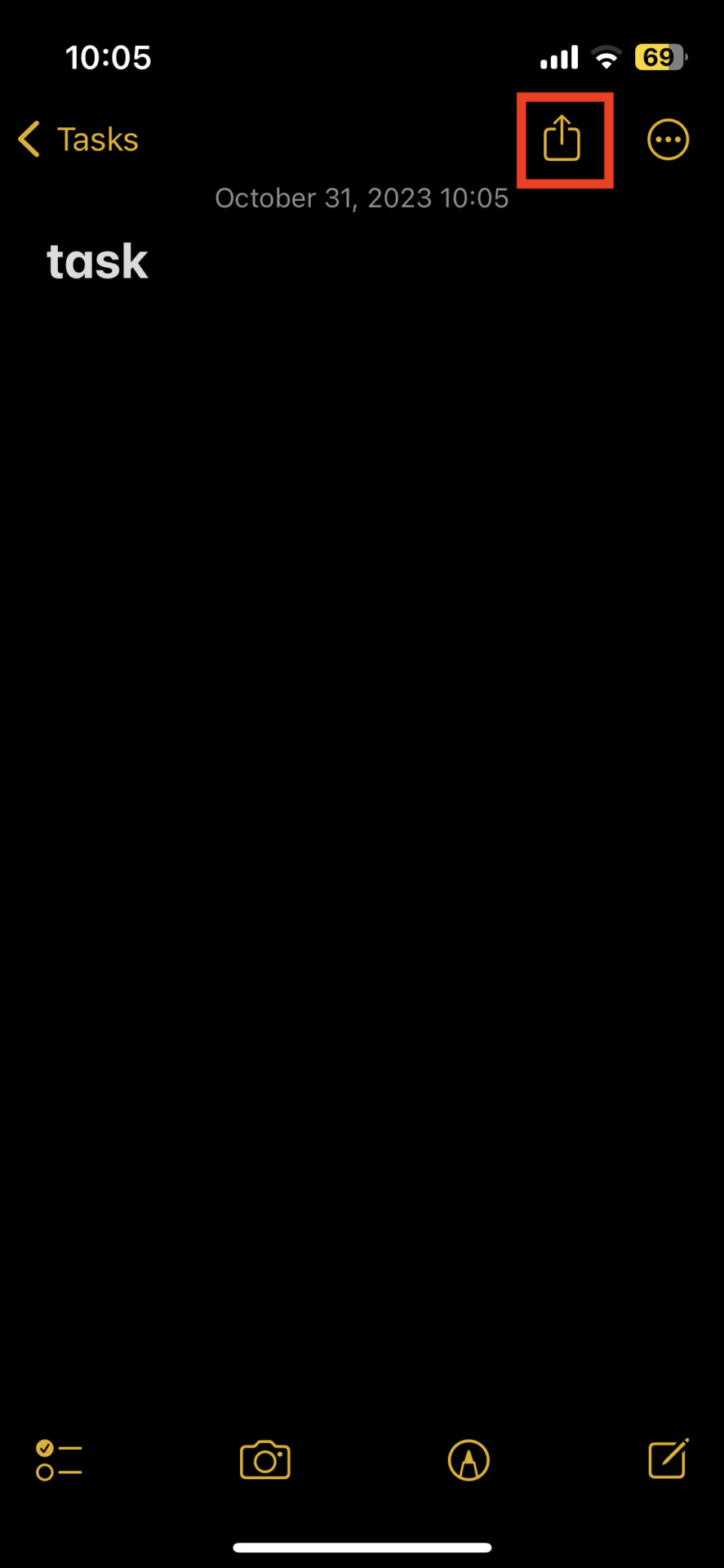 Image of opening the option from sharing mark