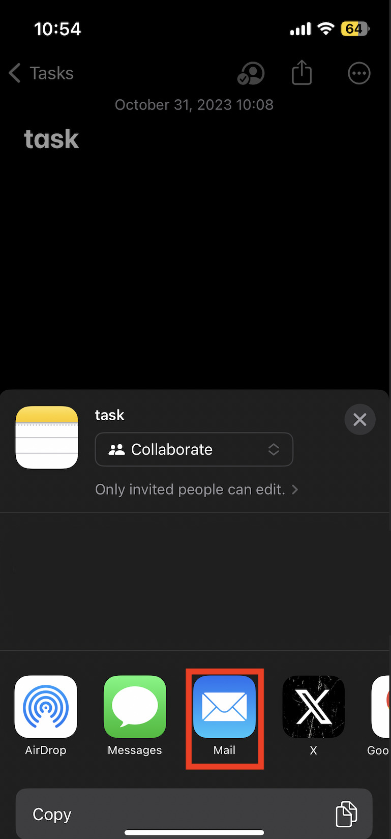 Image of tapping the mail