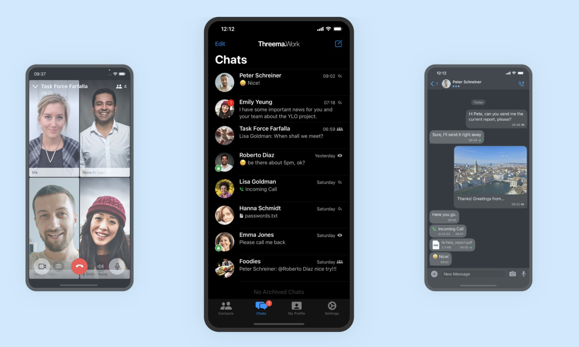 Actual screen of Threema.work