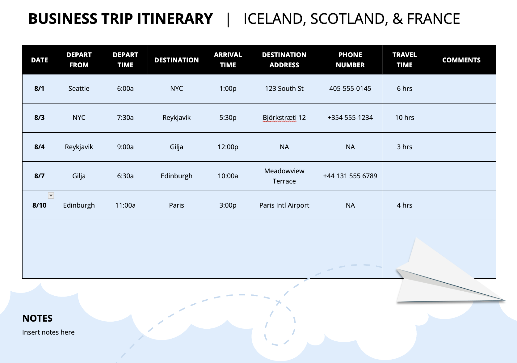Top image of templates provided by Microsoft