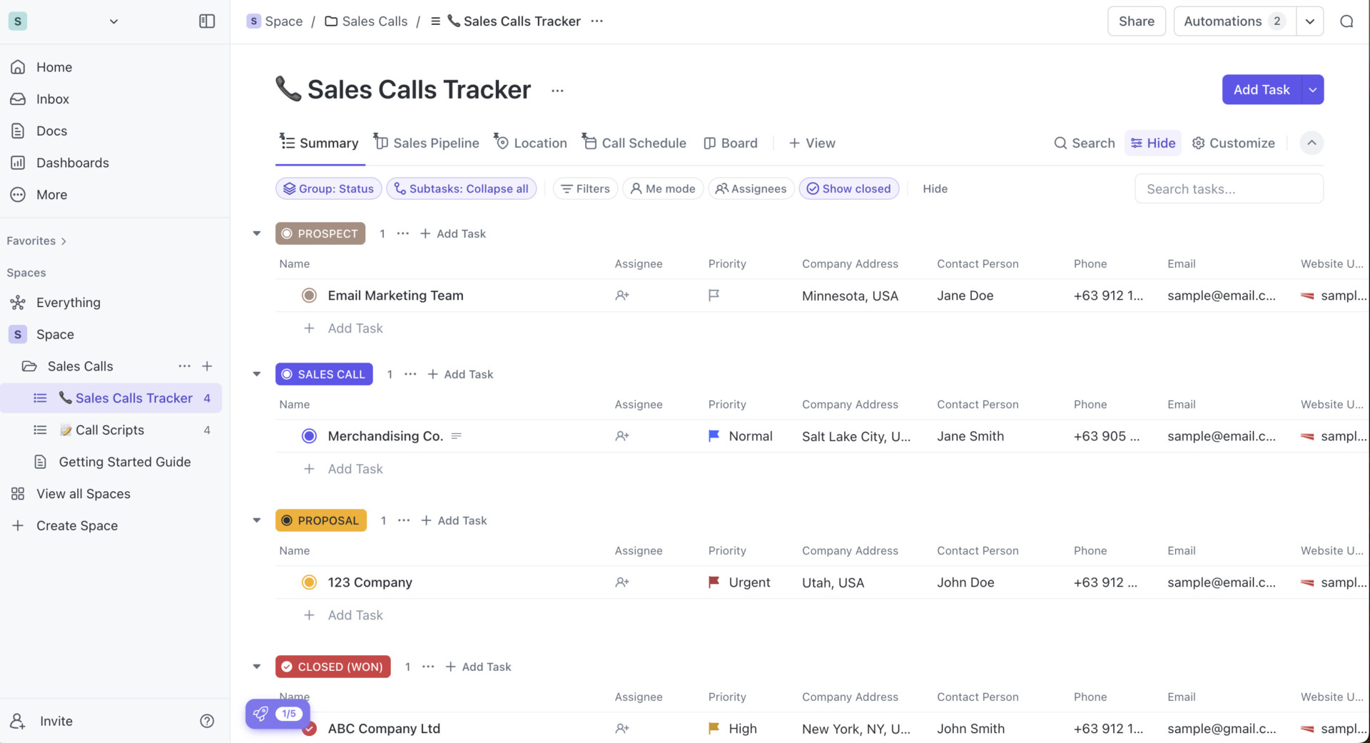 Image of template by ClickUp