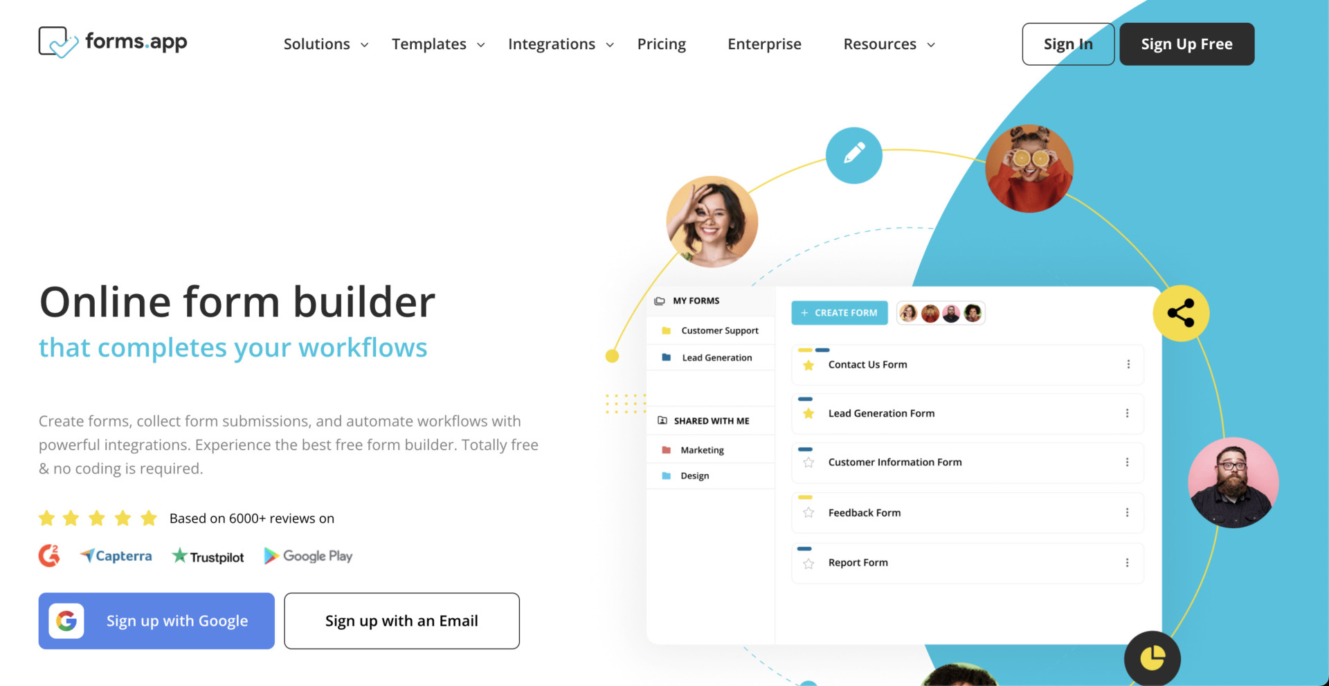 Top page of Forms.app
