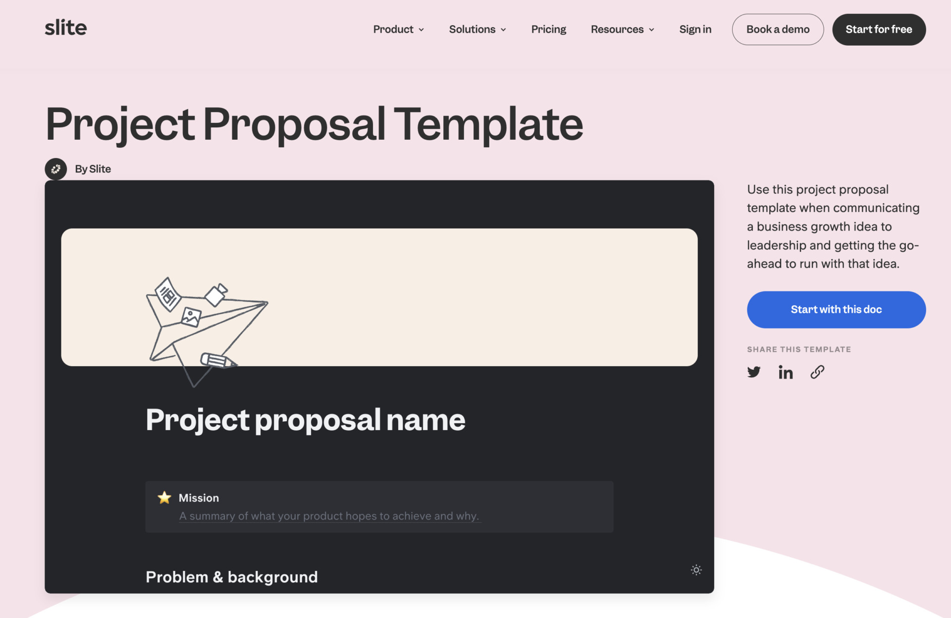 Image of template by Slite