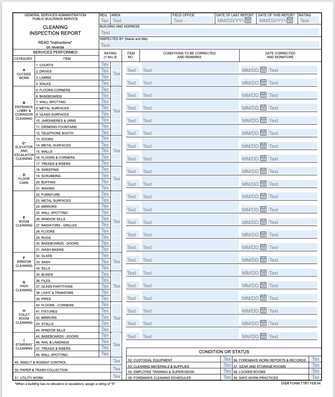 Image of cleaning template of Airslate