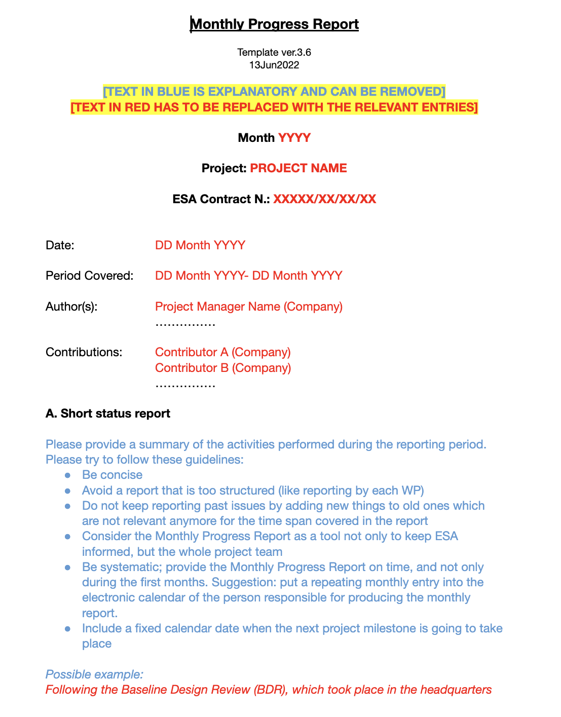 Image of template by The European Space Agency