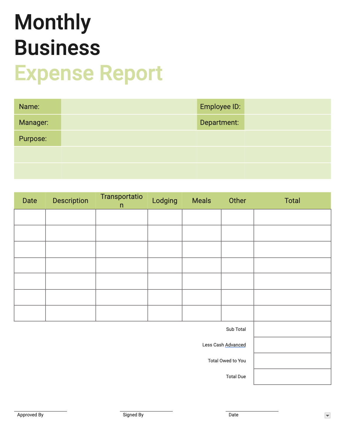 Image of monthly template by Template.net